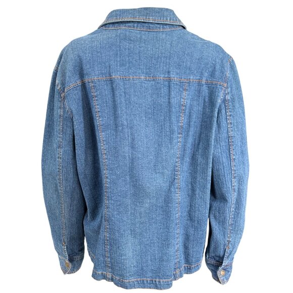 Decorated Originals Womens Embroidered Denim Jacket X-Large Blue Cotton Blend - Picture 2 of 9